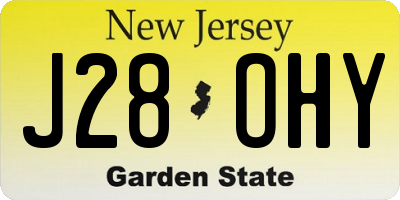 NJ license plate J28OHY