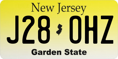 NJ license plate J28OHZ