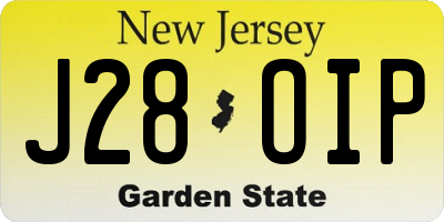 NJ license plate J28OIP