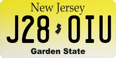 NJ license plate J28OIU