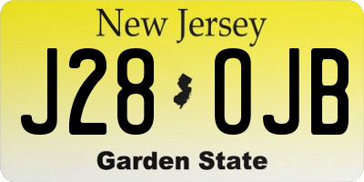 NJ license plate J28OJB