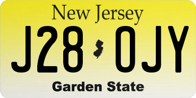 NJ license plate J28OJY