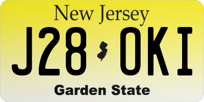 NJ license plate J28OKI