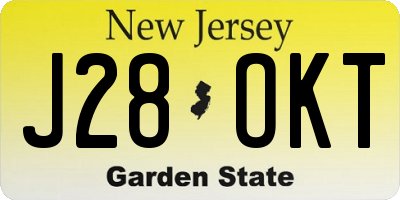 NJ license plate J28OKT