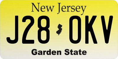 NJ license plate J28OKV