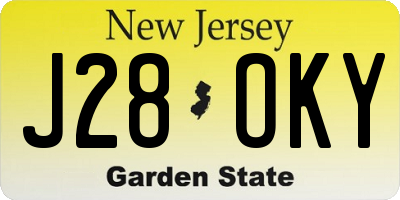 NJ license plate J28OKY