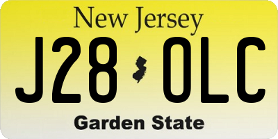 NJ license plate J28OLC