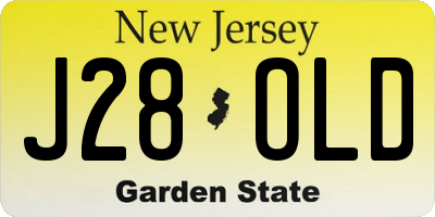 NJ license plate J28OLD