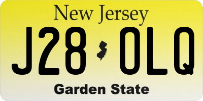 NJ license plate J28OLQ