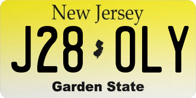 NJ license plate J28OLY