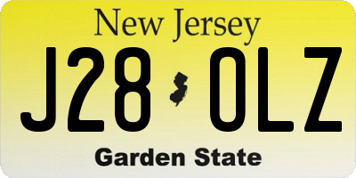 NJ license plate J28OLZ