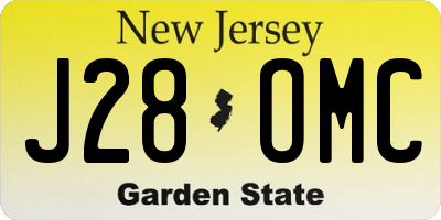 NJ license plate J28OMC
