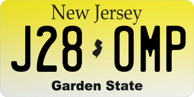 NJ license plate J28OMP