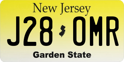 NJ license plate J28OMR