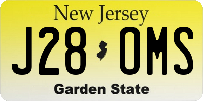 NJ license plate J28OMS