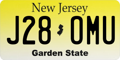 NJ license plate J28OMU