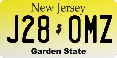 NJ license plate J28OMZ