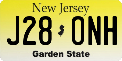 NJ license plate J28ONH