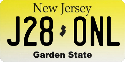 NJ license plate J28ONL