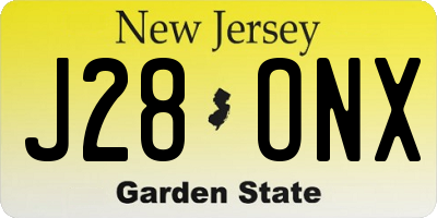NJ license plate J28ONX