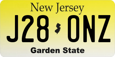 NJ license plate J28ONZ