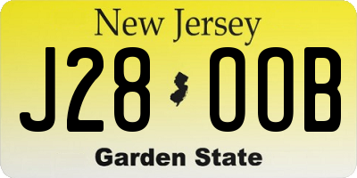 NJ license plate J28OOB