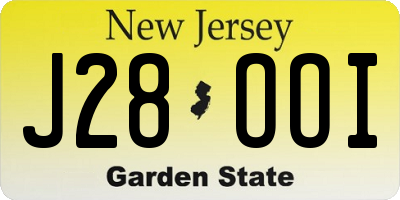 NJ license plate J28OOI