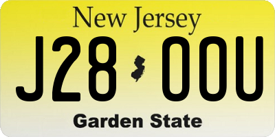 NJ license plate J28OOU