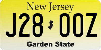NJ license plate J28OOZ