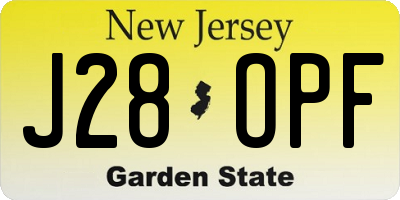 NJ license plate J28OPF