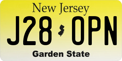 NJ license plate J28OPN