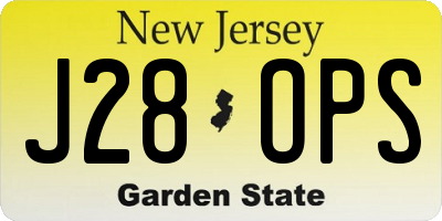 NJ license plate J28OPS