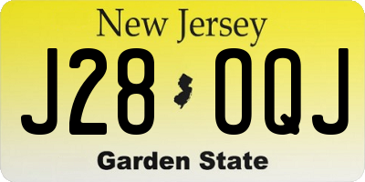 NJ license plate J28OQJ