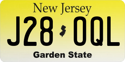 NJ license plate J28OQL