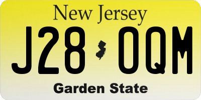 NJ license plate J28OQM
