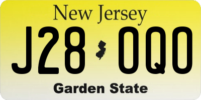 NJ license plate J28OQO