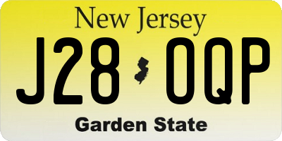NJ license plate J28OQP