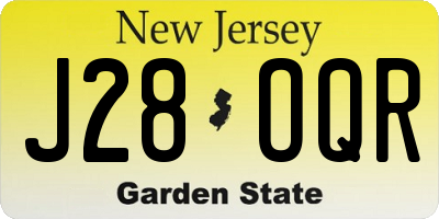 NJ license plate J28OQR