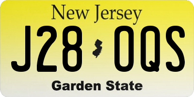 NJ license plate J28OQS