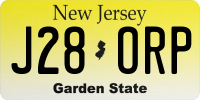 NJ license plate J28ORP