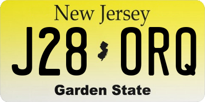 NJ license plate J28ORQ