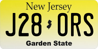 NJ license plate J28ORS