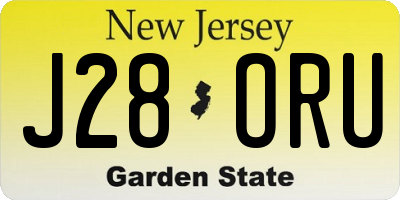 NJ license plate J28ORU