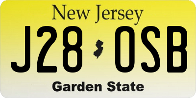 NJ license plate J28OSB