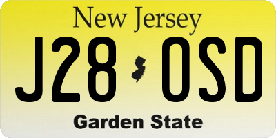 NJ license plate J28OSD