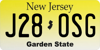 NJ license plate J28OSG