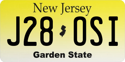NJ license plate J28OSI