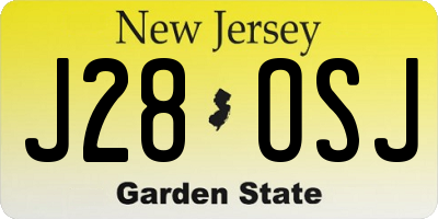NJ license plate J28OSJ