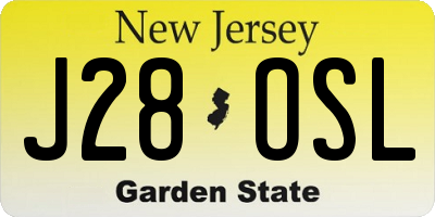 NJ license plate J28OSL