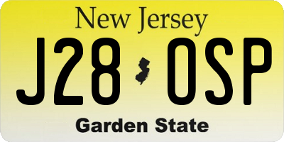 NJ license plate J28OSP